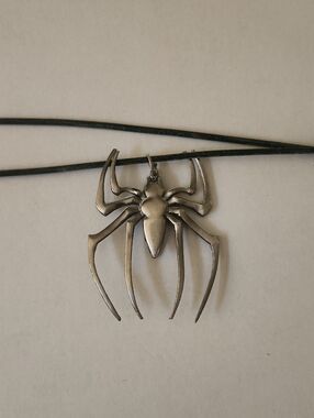 Pewter Spider Pendant Necklace - Men's Gothic Jewelry